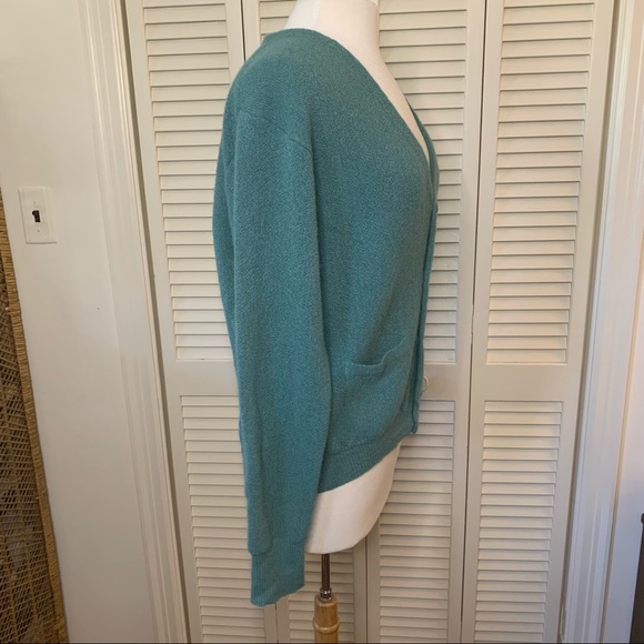 Peruvian Connection sage green alpaca cardigan - Picture 4 of 10